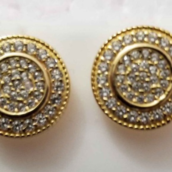 925 STERLING SILVER CZ DIAMOND GOLD FINISH… - Picture 4 of 5